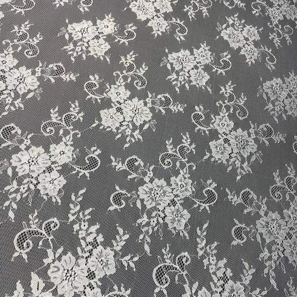 Chantilly Eyelash Lace Panel with Satin Lining – 3m, 58" Wide