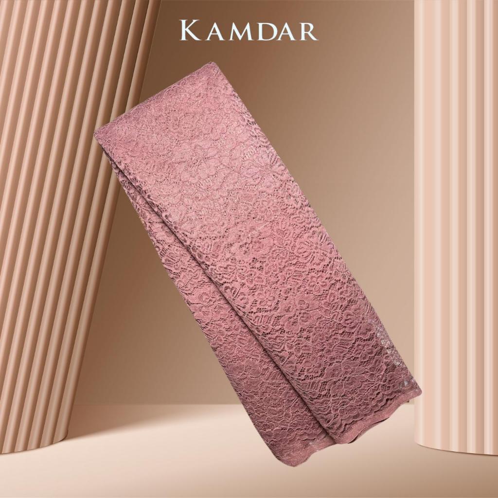KAMDAR Combo Set Vienna Lace Bidang 58'' & Songket Pastel Bidang 44"  Kain Pasang - Ironless & Tak Jarang