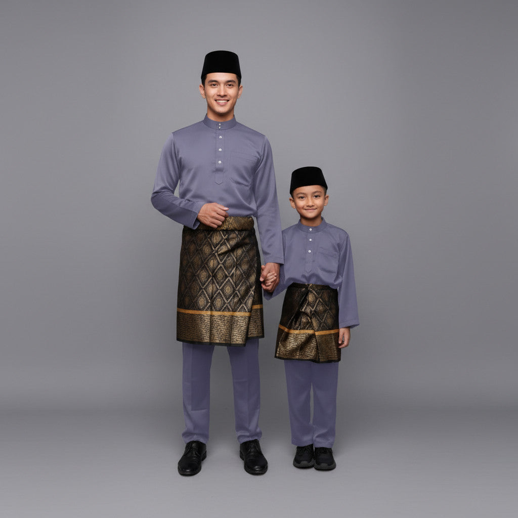 Kellie Baju Melayu Cekak Musang – Tema Ungu