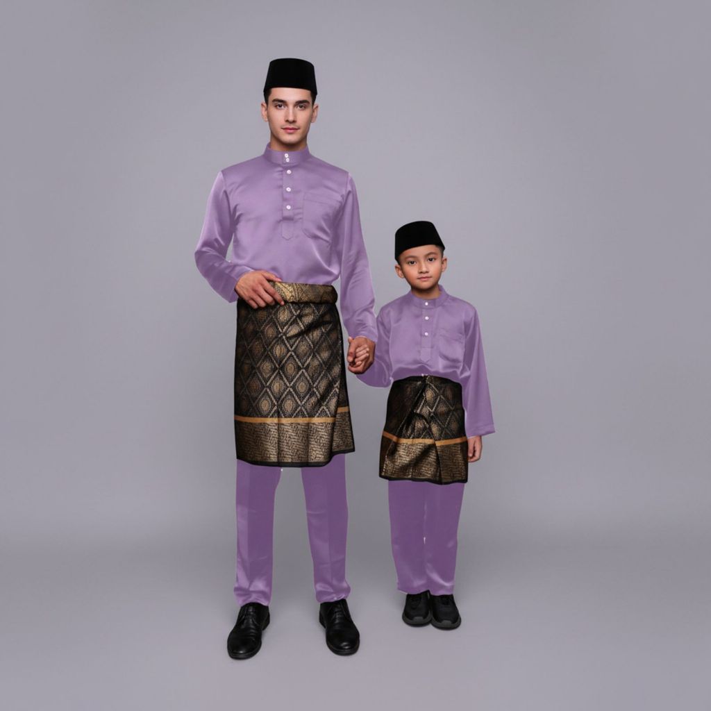 Kellie Baju Melayu Cekak Musang – Tema Ungu