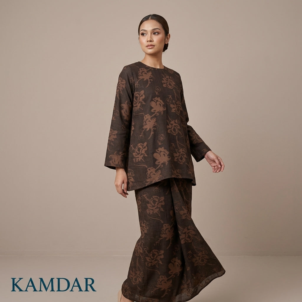 KAMDAR Estella Uragiri Premium Fabrik 2M / 4M | Kain Sulam Timbul Bidang 60 untuk Baju Kurung Jubah Kebaya