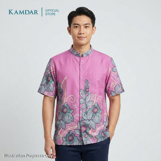 KAMDAR – Indra Batik Shirt Comfort Fit Short Sleeves | Corak Bunga Warisan