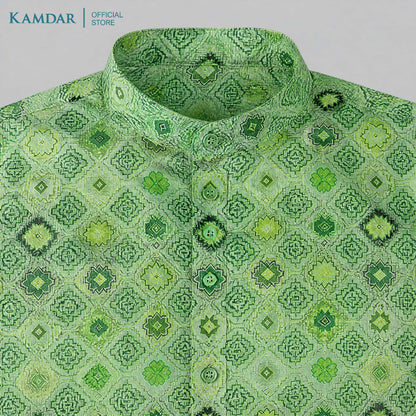 KAMDAR – Baju Kurta Panjang Lelaki Corak Berlian Geometrik | Baju Deepavali Eksklusif