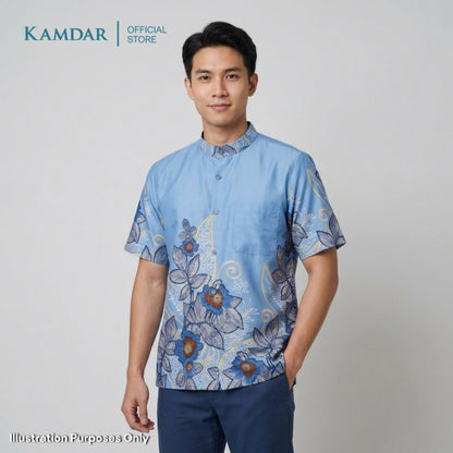KAMDAR – Indra Batik Shirt Comfort Fit Short Sleeves | Corak Bunga Warisan