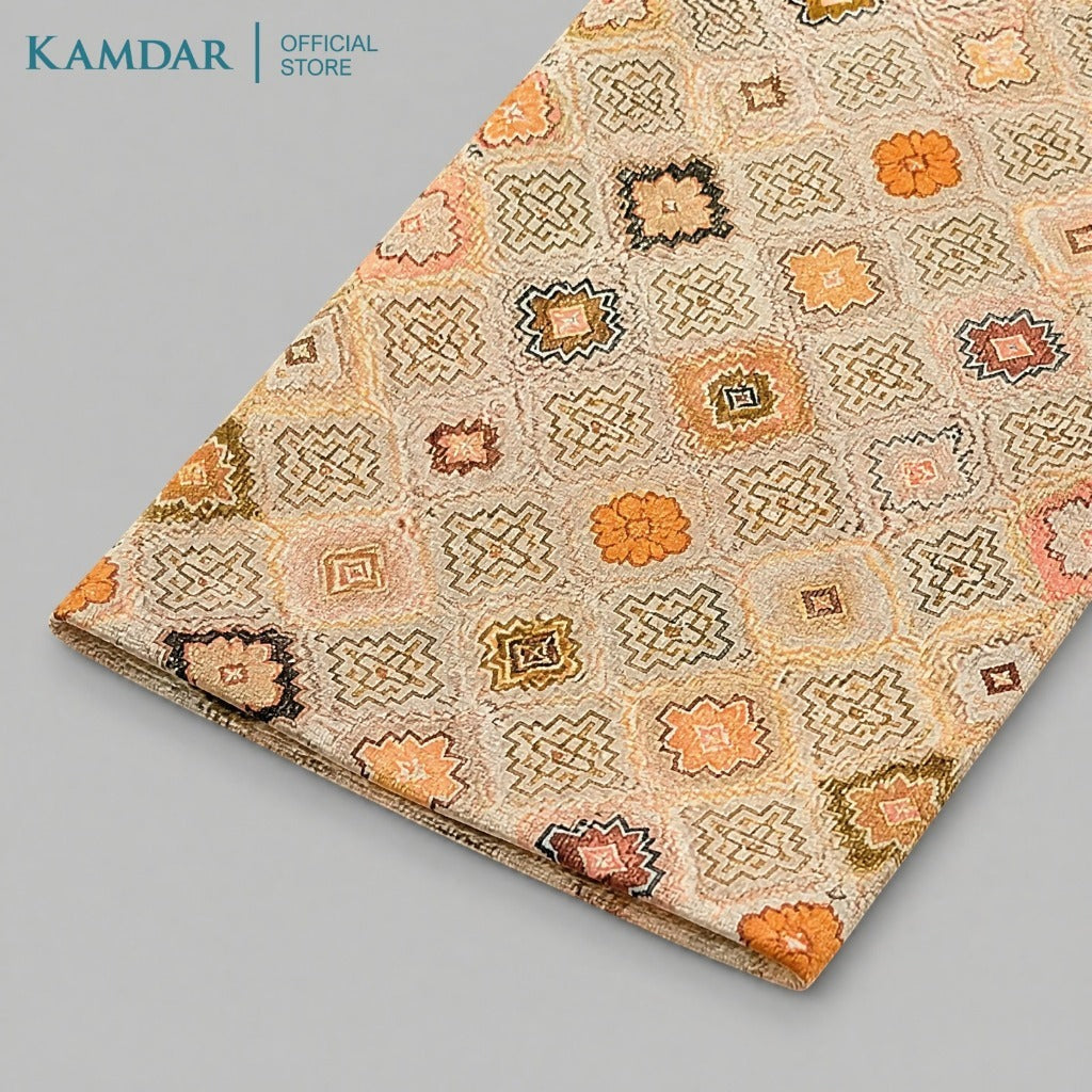 KAMDAR – Baju Kurta Panjang Lelaki Corak Berlian Geometrik | Baju Deepavali Eksklusif