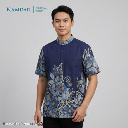 KAMDAR – Indra Batik Shirt Comfort Fit Short Sleeves | Corak Bunga Warisan