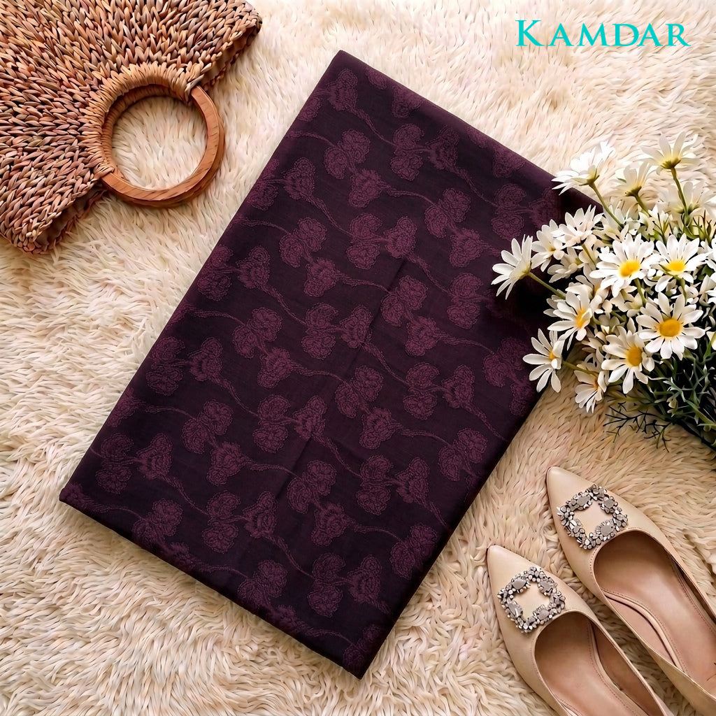 KAMDAR Estella Uragiri Premium Fabrik 2M / 4M | Kain Sulam Timbul Bidang 60 untuk Baju Kurung Jubah Kebaya