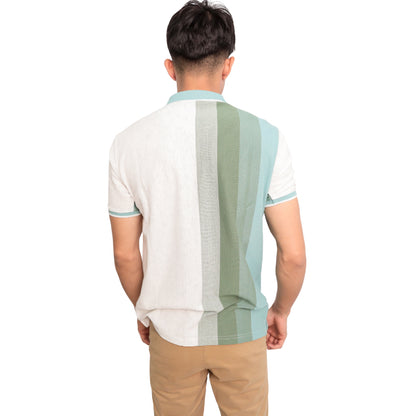 KAMDAR Stripe Collar T-Shirt Breathable Fashion Casual Short Sleeve