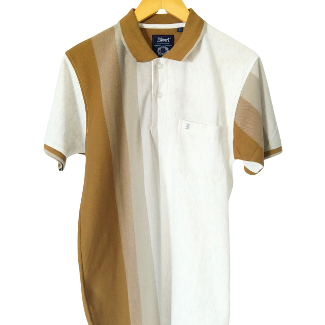 KAMDAR Stripe Collar T-Shirt Breathable Fashion Casual Short Sleeve