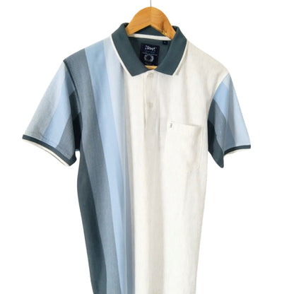 KAMDAR Stripe Collar T-Shirt Breathable Fashion Casual Short Sleeve