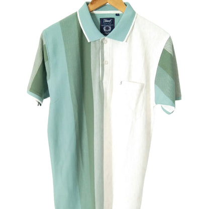 KAMDAR Stripe Collar T-Shirt Breathable Fashion Casual Short Sleeve