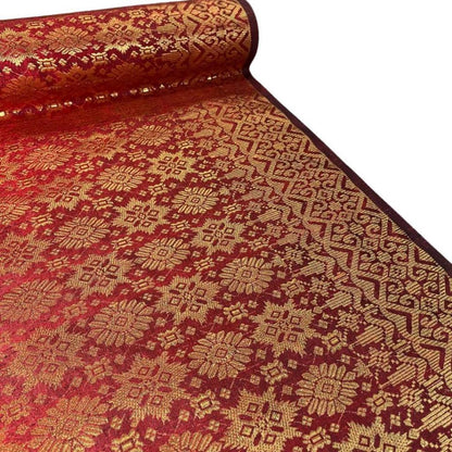 KAMDAR Songket Metallic Bintang Borneo Bidang 44" Open Meter (Kain Ela) - Ironless & Tak Jarang