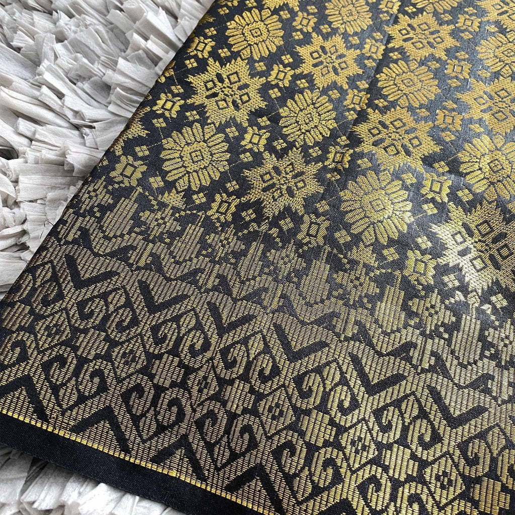 KAMDAR Songket Metallic Bintang Borneo Bidang 44" Open Meter (Kain Ela) - Ironless & Tak Jarang