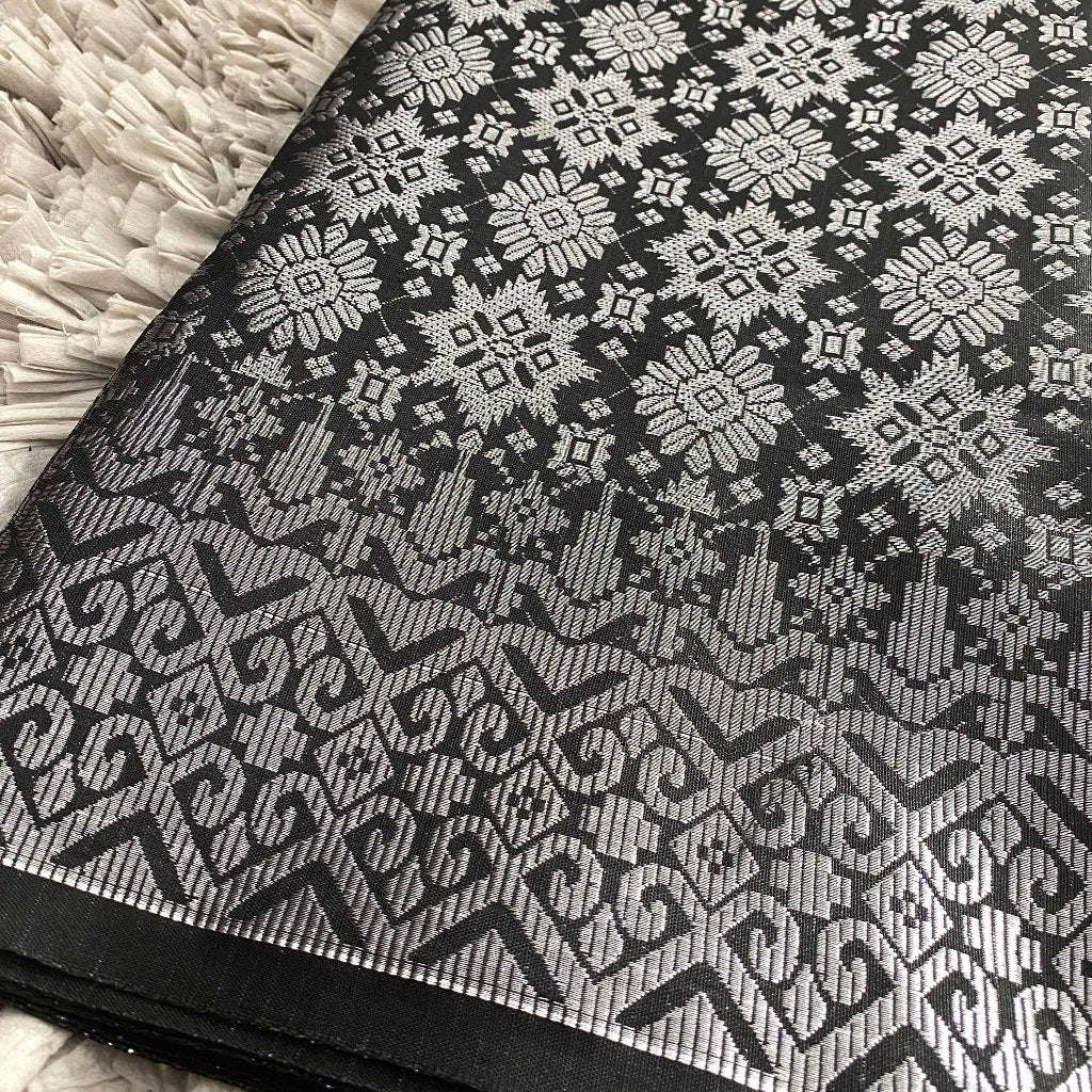 KAMDAR Songket Metallic Bintang Borneo Bidang 44" Open Meter (Kain Ela) - Ironless & Tak Jarang