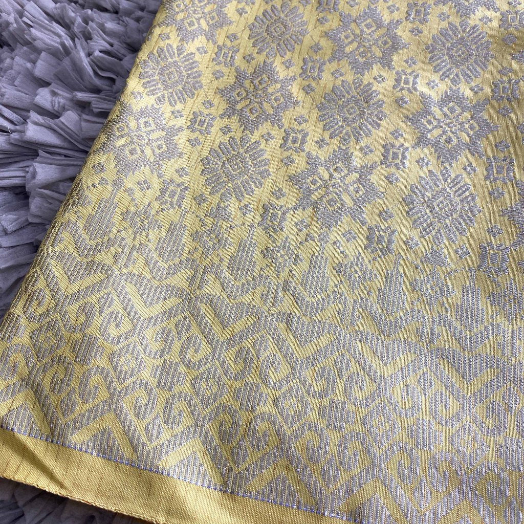 KAMDAR Songket Metallic Bintang Borneo Bidang 44" Open Meter (Kain Ela) - Ironless & Tak Jarang
