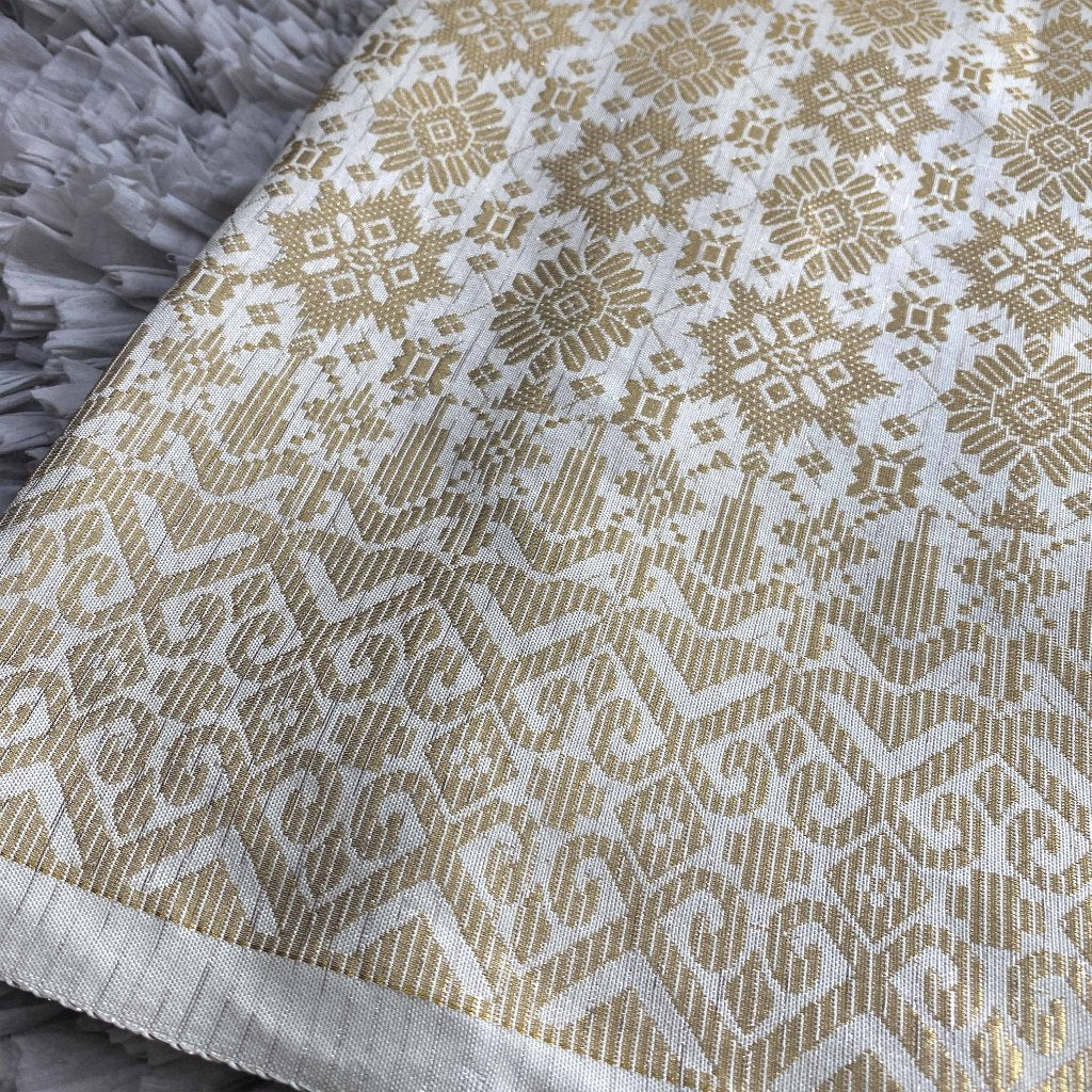 KAMDAR Songket Metallic Bintang Borneo Bidang 44" Open Meter (Kain Ela) - Ironless & Tak Jarang