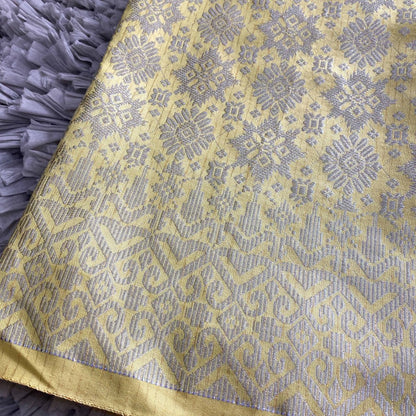 KAMDAR Songket Metallic Bintang Borneo Bidang 44" Open Meter (Kain Ela) - Ironless & Tak Jarang