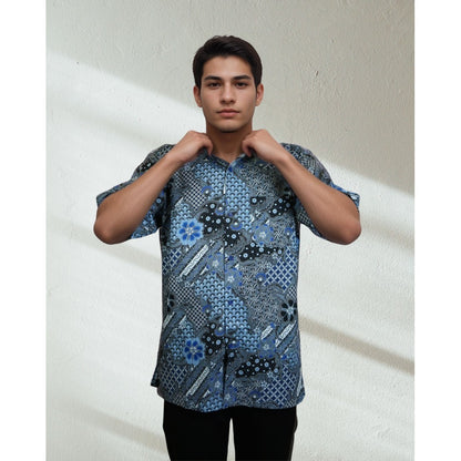 KAMDAR Baju Batik Cotton Sewi Nusantara Short Sleeve