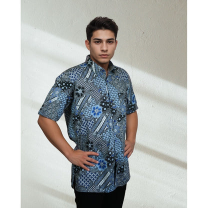 KAMDAR Baju Batik Cotton Sewi Nusantara Short Sleeve
