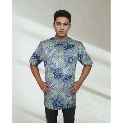 KAMDAR Baju Batik Cotton Sewi Nusantara Short Sleeve
