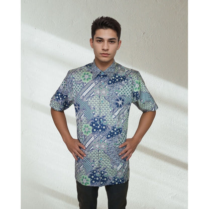 KAMDAR Baju Batik Cotton Sewi Nusantara Short Sleeve