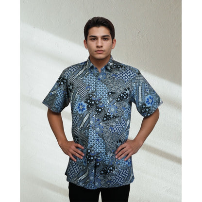 KAMDAR Baju Batik Cotton Sewi Nusantara Short Sleeve