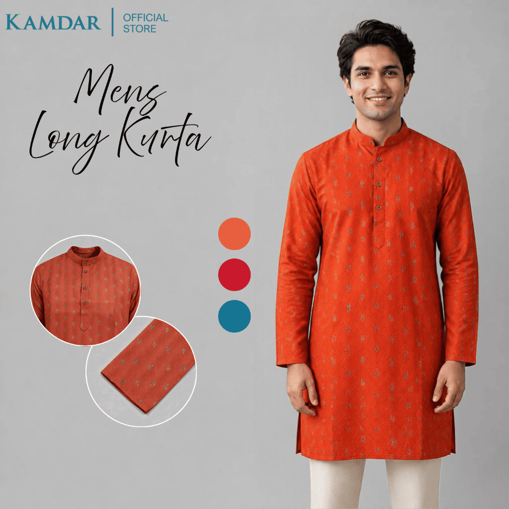 KAMDAR – Baju Kurta Panjang Lelaki Sulaman Nanas | Baju Deepavali Meriah