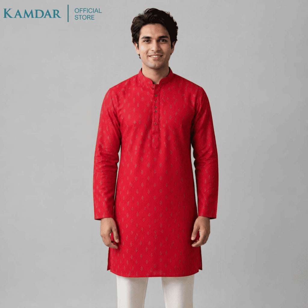 KAMDAR – Baju Kurta Panjang Lelaki Sulaman Nanas | Baju Deepavali Meriah