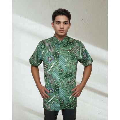 KAMDAR Baju Batik Cotton Sewi Nusantara Short Sleeve