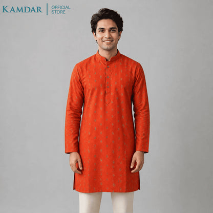 KAMDAR – Baju Kurta Panjang Lelaki Sulaman Nanas | Baju Deepavali Meriah
