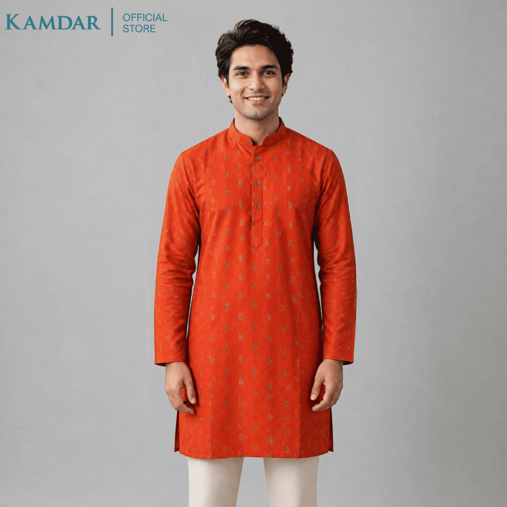 KAMDAR – Baju Kurta Panjang Lelaki Sulaman Nanas | Baju Deepavali Meriah
