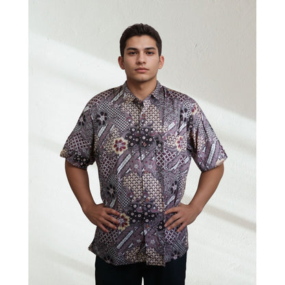 KAMDAR Baju Batik Cotton Sewi Nusantara Short Sleeve