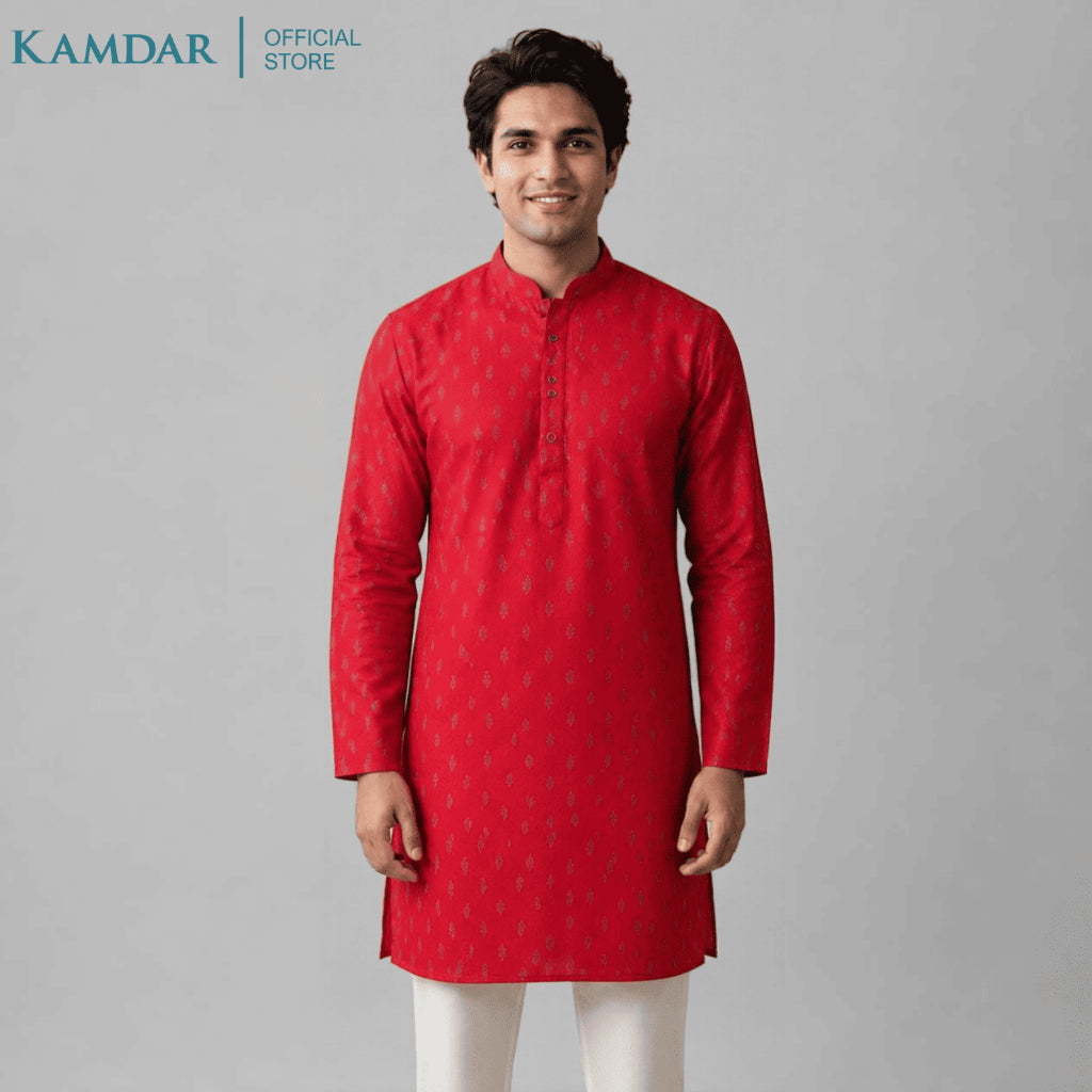 KAMDAR – Baju Kurta Panjang Lelaki Sulaman Nanas | Baju Deepavali Meriah