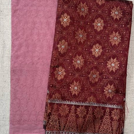KAMDAR Combo Set Kain Cotton Cambric 44" & Songket Metallic 44" Kain Pasang - Ironless & Tak Jarang
