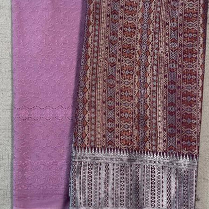 KAMDAR Combo Set Kain Cotton Cambric 44" & Songket Metallic 44" Kain Pasang - Ironless & Tak Jarang