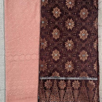 KAMDAR Combo Set Kain Cotton Cambric 44" & Songket Metallic 44" Kain Pasang - Ironless & Tak Jarang