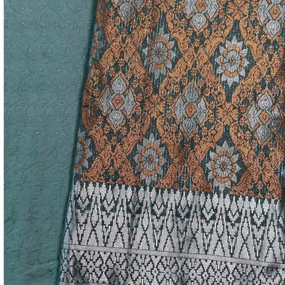 KAMDAR Combo Set Kain Cotton Cambric 44" & Songket Metallic 44" Kain Pasang - Ironless & Tak Jarang