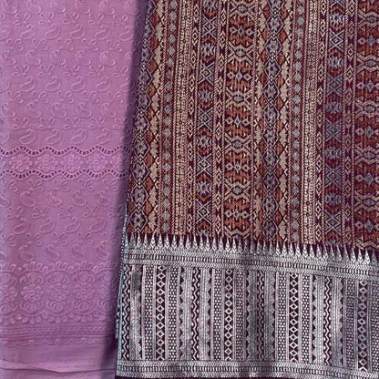 KAMDAR Combo Set Kain Cotton Cambric 44" & Songket Metallic 44" Kain Pasang - Ironless & Tak Jarang