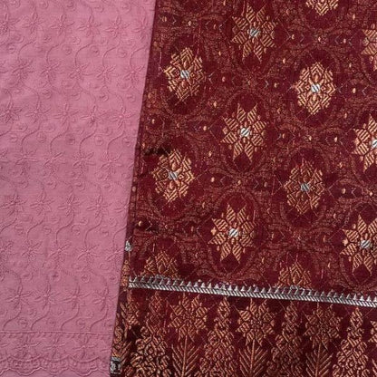 KAMDAR Combo Set Kain Cotton Cambric 44" & Songket Metallic 44" Kain Pasang - Ironless & Tak Jarang
