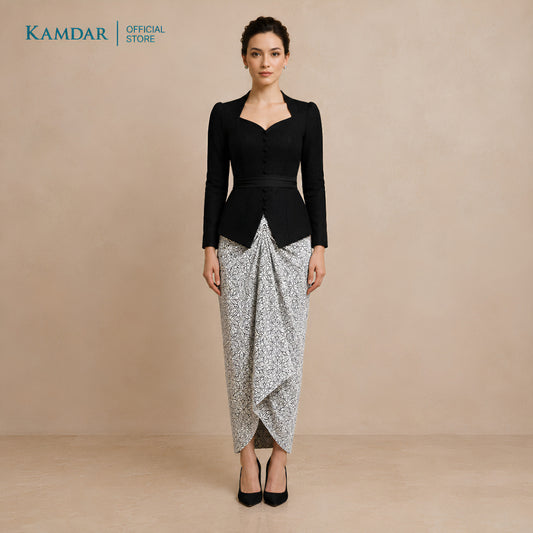 KAMDAR – Pario Skirt Semi Instant Lilit Wanita Corak Ikat Batik Moden | Saiz Bebas