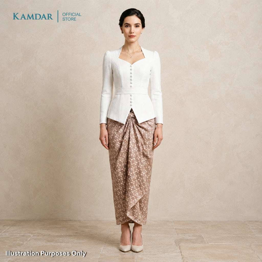 KAMDAR – Pario Skirt Semi Instant Lilit Wanita Corak Ikat Batik Moden | Saiz Bebas