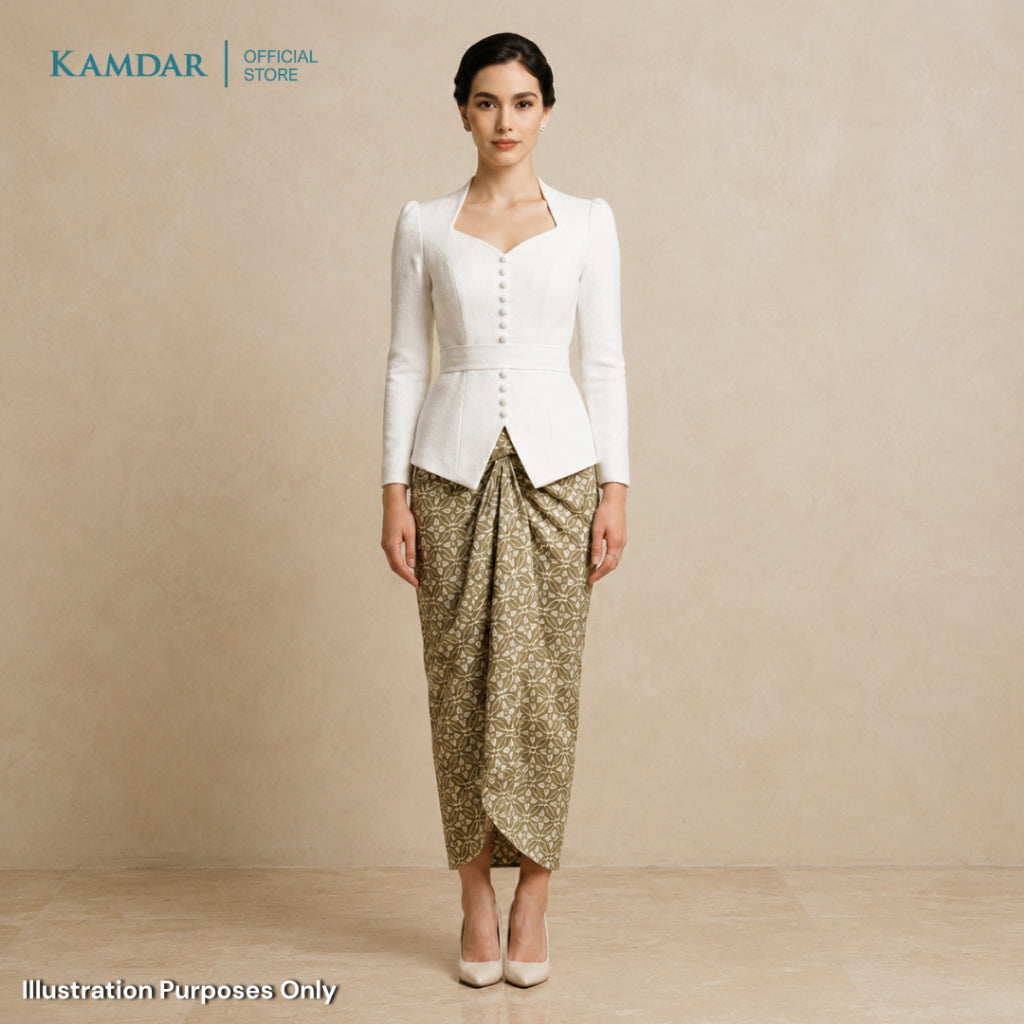 KAMDAR – Pario Skirt Semi Instant Lilit Wanita Corak Ikat Batik Moden | Saiz Bebas