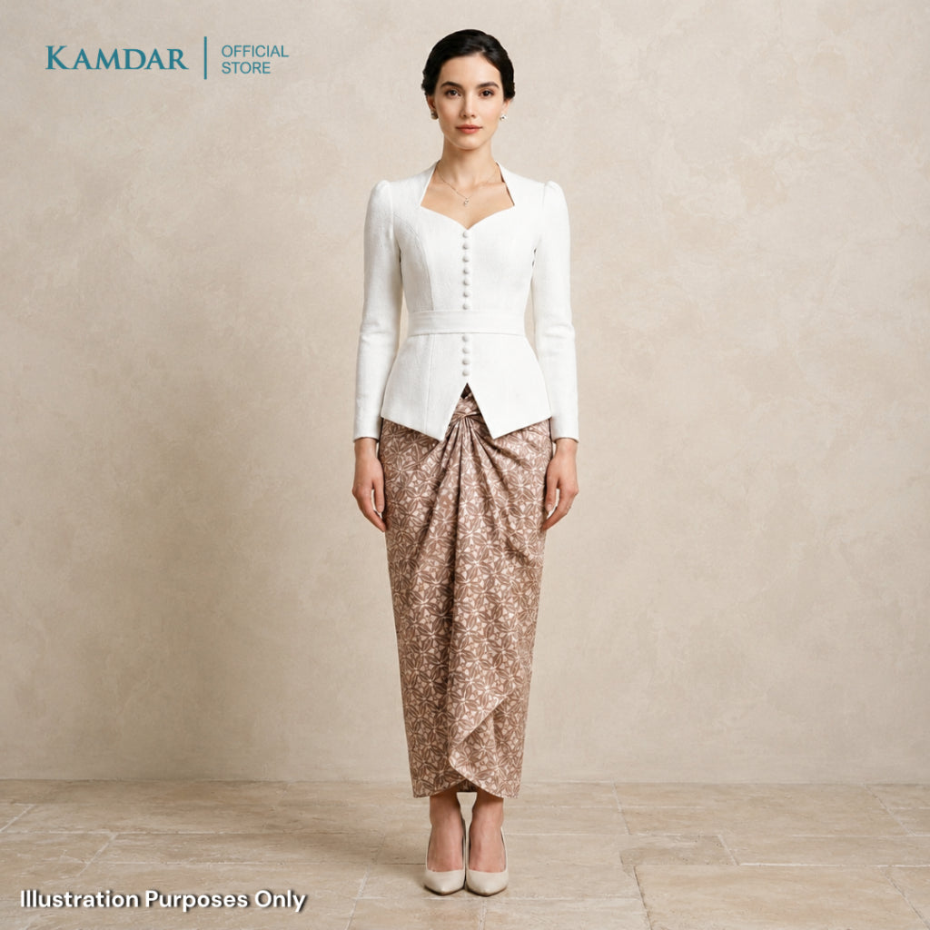 KAMDAR – Pario Skirt Semi Instant Lilit Wanita Corak Ikat Batik Moden | Saiz Bebas
