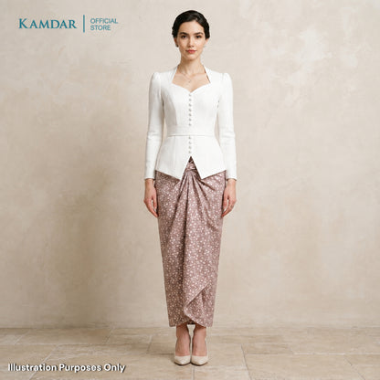 KAMDAR – Pario Skirt Semi Instant Lilit Wanita Corak Ikat Batik Moden | Saiz Bebas