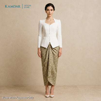 KAMDAR – Pario Skirt Semi Instant Lilit Wanita Corak Ikat Batik Moden | Saiz Bebas