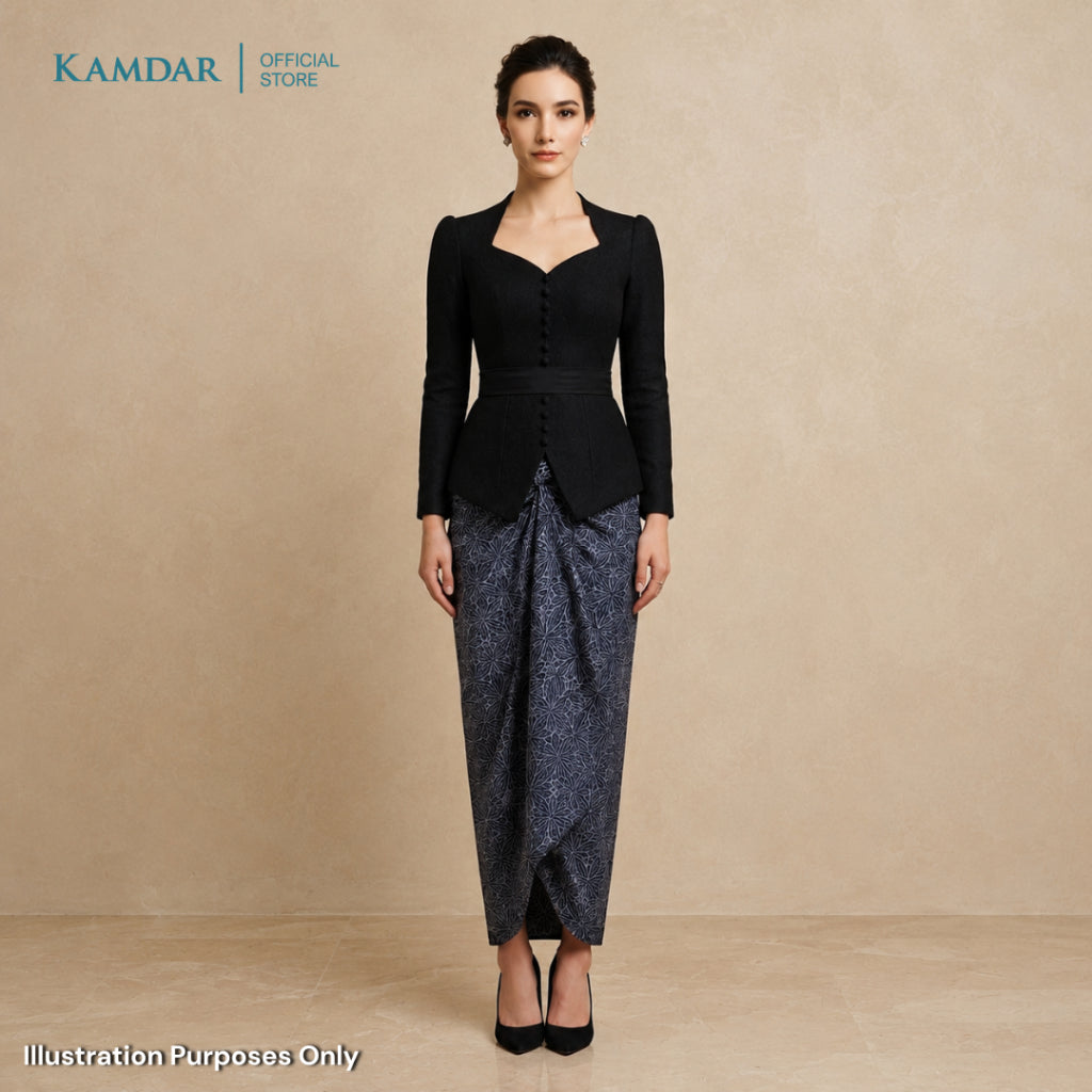 KAMDAR – Pario Skirt Semi Instant Lilit Wanita Corak Ikat Batik Moden | Saiz Bebas