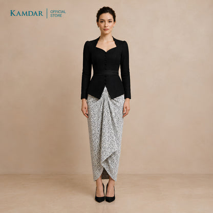 KAMDAR – Pario Skirt Semi Instant Lilit Wanita Corak Ikat Batik Moden | Saiz Bebas