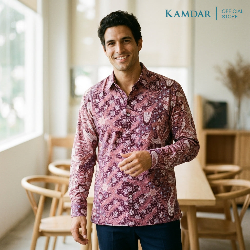 Wijaya Cotton Batik Shirt – Long Sleeve, Comfort Fit