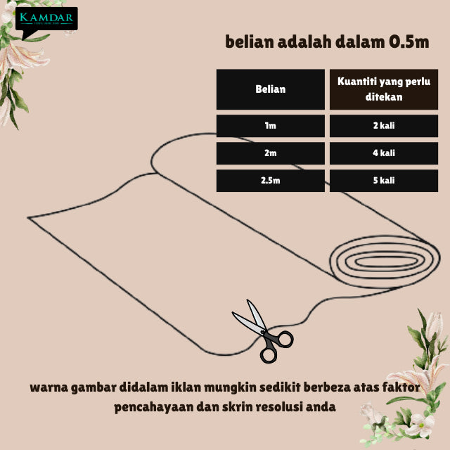 KAMDAR Open Meter Original Toyobo Cotton Japan Bidang 58"