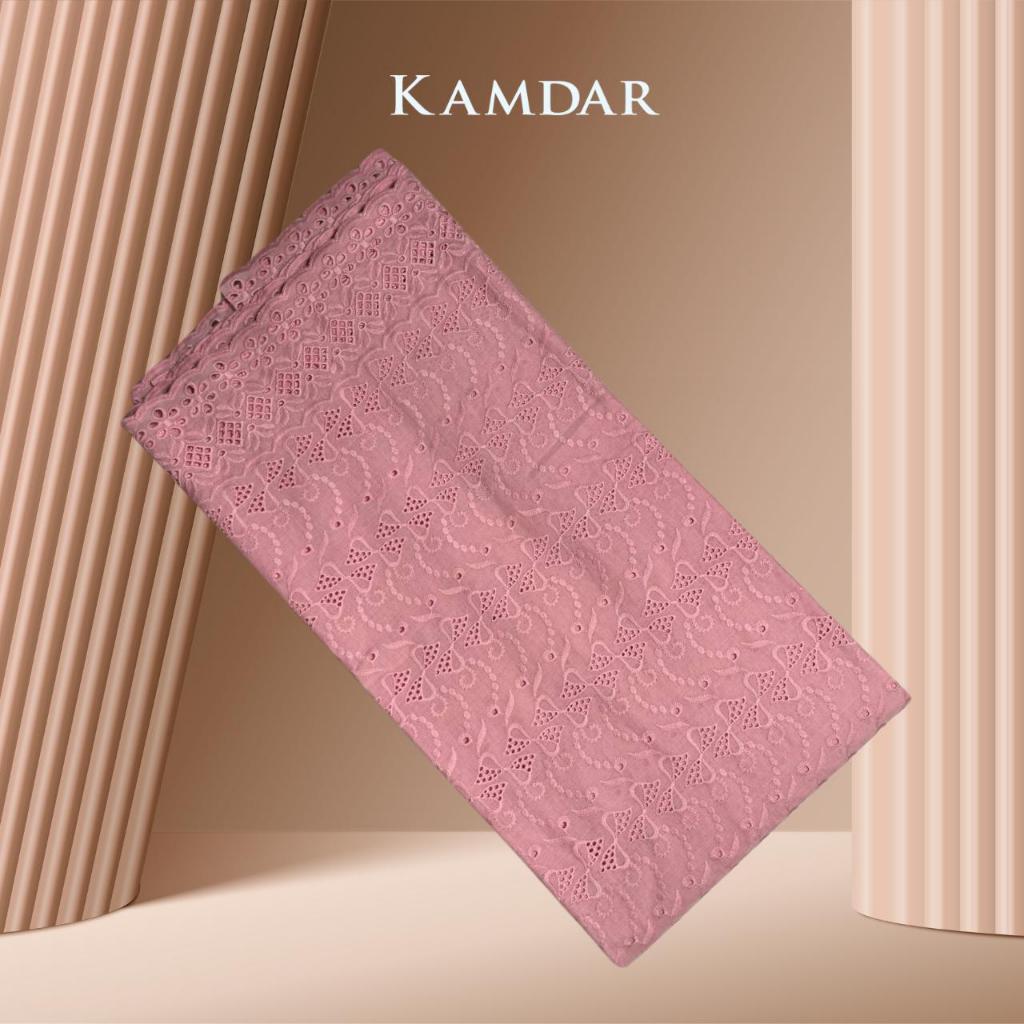 KAMDAR Cotton Embroidery Bow Pure Bidang 42" Open Meter (Kain Ela) - Texture & Timbul